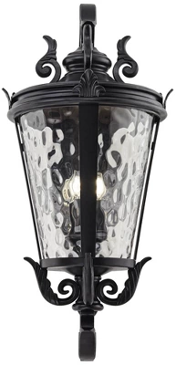 John Timberland Casa Marseille Vintage Rustic Outdoor Wall Light Fixture Textured Black 36" Clear Hammered Glass For Post Exterior Barn Deck House 4 John Timberland Casa Marseille Vintage Rustic Outdoor Wall Light Fixture Textured Black 36" Clear Hammered Glass For Post Exterior Barn Deck House - Image 4