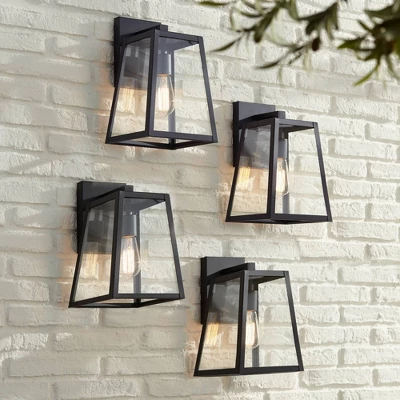 John Timberland Arrington Modern Outdoor Wall Lights Fixtures Set Of 4 Mystic Black 13" Clear Glass For Post Exterior Barn Deck House Porch Yard Patio 1 John Timberland Arrington Modern Outdoor Wall Lights Fixtures Set Of 4 Mystic Black 13" Clear Glass For Post Exterior Barn Deck House Porch Yard Patio