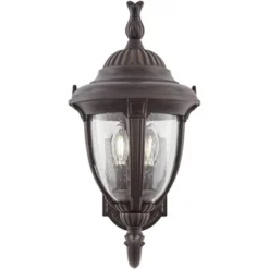 John Timberland Casa Sierra Rustic Vintage Outdoor Wall Light Fixture Bronze Upbridge 19 1/8" Clear Seedy Glass For Post Exterior Barn Deck House Yard -John Timberland GUEST 0bd6021b 3e00 4eb9 9f93 1658487a98f6