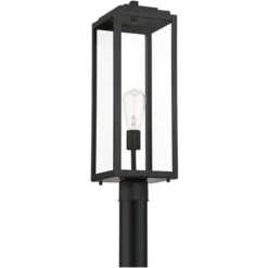 John Timberland Titan Modern Outdoor Post Light Mystic Black 21 3/4" Clear Glass Panels For Exterior Barn Deck House Porch Yard Patio Home Outside -John Timberland GUEST 0d612653 a0f1 45ba 89d5 3a8c994c87c4