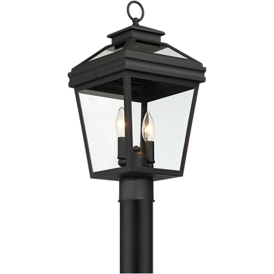 John Timberland Stratton Street Vintage Outdoor Post Light Textured Black 18 1/2" Clear Glass For Exterior Barn Deck House Porch Yard Patio Outside 3 John Timberland Stratton Street Vintage Outdoor Post Light Textured Black 18 1/2" Clear Glass For Exterior Barn Deck House Porch Yard Patio Outside - Image 3