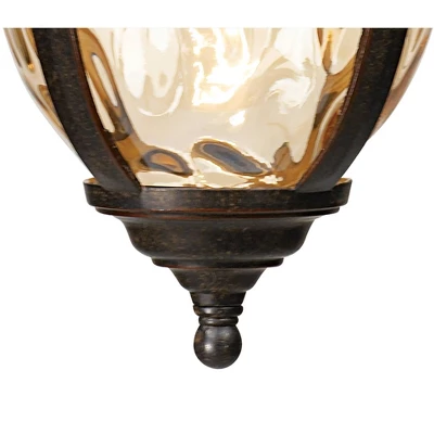John Timberland Bellagio Rustic Outdoor Hanging Light Bronze 18" Champagne Hammered Glass Damp Rated For Post Exterior Barn Deck House Porch Patio 4 John Timberland Bellagio Rustic Outdoor Hanging Light Bronze 18" Champagne Hammered Glass Damp Rated For Post Exterior Barn Deck House Porch Patio - Image 4