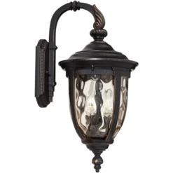 John Timberland Bellagio Vintage Rustic Outdoor Wall Light Fixture Bronze Downbridge 20 1/2" Champagne Hammered Glass For Post Exterior Barn House -John Timberland GUEST 120ad2a9 cebd 4bd8 b338 1408f21ae4e0