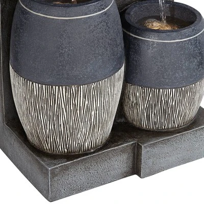 John Timberland Mendit Rustic Cascading 2-Jar Outdoor Wall Floor Water Fountain With LED Light 29" For Yard Garden Patio Home Deck Lawn 4 John Timberland Mendit Rustic Cascading 2-Jar Outdoor Wall Floor Water Fountain With LED Light 29" For Yard Garden Patio Home Deck Lawn - Image 4