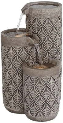 John Timberland Havara Rustic 3-Tier Cascading Columns Outdoor Floor Water Fountain With LED Light 26" For Yard Garden Patio Home Deck 6 John Timberland Havara Rustic 3-Tier Cascading Columns Outdoor Floor Water Fountain With LED Light 26" For Yard Garden Patio Home Deck - Image 6