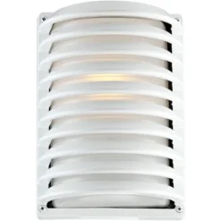 John Timberland Modern Industrial Outdoor Wall Light Fixture White Grid 10" Frosted Glass For Post Exterior Barn Deck House Porch Yard Posts Patio -John Timberland GUEST 175053f4 a689 4df9 82e2 0251d795c772