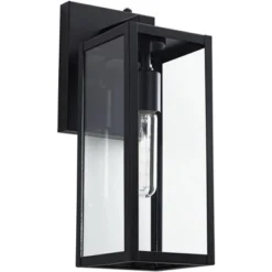 John Timberland Titan Modern Outdoor Wall Light Fixture Mystic Black Dusk To Dawn 14" Clear Glass For Post Exterior Barn Deck House Porch Yard Patio -John Timberland GUEST 18fc06fc 05cb 4717 be4d c8fd3273b123