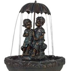John Timberland Boy And Girl Under Umbrella Modern Outdoor Water Fountain 40" For Yard Garden Patio Home Deck Porch House Exterior Balcony Roof Decor -John Timberland GUEST 1919eaec 99d6 48b4 b382 a78f1434a096