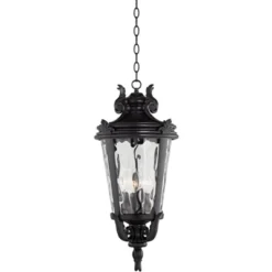 John Timberland Casa Marseille Rustic Outdoor Hanging Light Black Scroll 26 1/4" Clear Water Glass Damp Rated For Post Exterior Barn Deck House Porch -John Timberland GUEST 1bb70a95 4b5f 4308 ade3 eaf80566004a