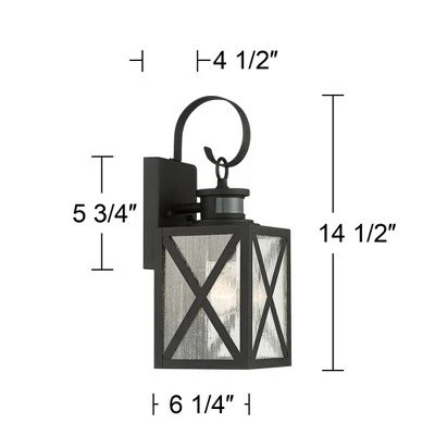 John Timberland Vintage Outdoor Wall Light Fixtures Set Of 2 Textured Black 14 1/2" Dusk To Dawn Motion Sensor For Exterior House 7 John Timberland Vintage Outdoor Wall Light Fixtures Set Of 2 Textured Black 14 1/2" Dusk To Dawn Motion Sensor For Exterior House - Image 7