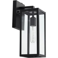 John Timberland Titan Modern Outdoor Wall Light Fixture Mystic Black Dusk To Dawn 14" Clear Glass For Post Exterior Barn Deck House Porch Yard Patio -John Timberland GUEST 1d124404 92b4 4a07 9429 21205dfcdf46