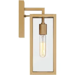 John Timberland Modern Outdoor Wall Light Fixture Soft Gold 14 1/4" Clear Glass For Exterior Barn Deck House Home Porch Yard Patio -John Timberland GUEST 2242454f f929 43f8 a3d2 7a8893bb4e2f