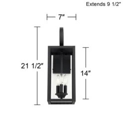 John Timberland Mira Modern Outdoor Wall Light Fixture Flat Black 21 1/2" Clear Glass For Post Exterior Barn Deck House Porch Yard Posts Patio Home -John Timberland GUEST 24f2a55d 57d9 40c0 9e90 adcdcf6fe74a