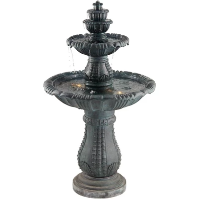 John Timberland Hampton Rustic 4 Tier Cascading Outdoor Floor Water Fountain With LED Light 56 3/4" For Yard Garden Patio Deck Porch Exterior Balcony 5 John Timberland Hampton Rustic 4 Tier Cascading Outdoor Floor Water Fountain With LED Light 56 3/4" For Yard Garden Patio Deck Porch Exterior Balcony - Image 5