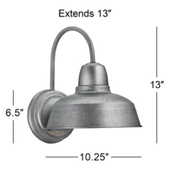 John Timberland Rustic Industrial Farmhouse Outdoor Barn Light Fixture Galvanized Gooseneck Arm 13" For Exterior Barn Deck House Porch Yard Patio Roof -John Timberland GUEST 29325eda fcdc 4082 b041 8b1cfaf94cf6