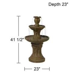 John Timberland Tuscan Garden Rustic 3 Tier Basin Outdoor Floor Water Fountain 41 1/2" For Yard Backyard Garden Patio Home Deck Porch House Exterior -John Timberland GUEST 2ac5de28 cfad 4832 9a19 decd4add4304