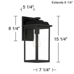 John Timberland Eastcrest Modern Outdoor Wall Light Fixture Textured Black 15 1/4" Clear Glass Panels For Post Exterior Barn Deck House Porch Yard -John Timberland GUEST 2ac91c06 1773 468c a7c0 47c82c7ec194