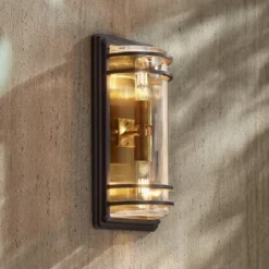 John Timberland Habitat Modern Outdoor Wall Light Fixture Bronze Warm Brass 16" Clear Glass For Post Exterior Barn Deck House Porch Yard Patio Home 14 John Timberland Habitat Modern Outdoor Wall Light Fixture Bronze Warm Brass 16" Clear Glass For Post Exterior Barn Deck House Porch Yard Patio Home -John Timberland GUEST 2bfa7da2 ca6d 42a9 b552 39e1401995fc