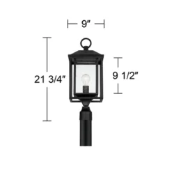 John Timberland Califa Modern Outdoor Post Light Black Metal Cage 21 3/4" Clear Seedy Glass For Exterior Barn Deck House Porch Yard Patio Home Outside -John Timberland GUEST 2de284a2 90ad 4176 bcaa d0fb10a5407f