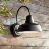 John Timberland Rustic Industrial Farmhouse Outdoor Barn Light Fixture Black Gooseneck Arm 13" For Exterior Barn Deck House Porch Yard Patio Outside