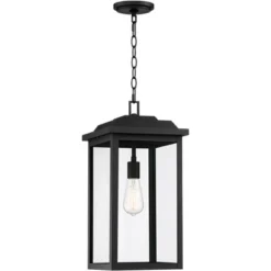 John Timberland Eastcrest Modern Outdoor Hanging Light Textured Black 21 1/2" Clear Glass For Post Exterior Barn Deck House Porch Yard Patio Outside -John Timberland GUEST 2e4e525b aa1e 423f a34f a5a0d4b9d8cf
