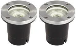 John Timberland Teka 3 3/4"W Black LED In-Ground Landscape Lights Set Of 2