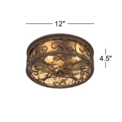 John Timberland Casa Seville Rustic Farmhouse Flush Mount Outdoor Ceiling Light Fixture Dark Walnut 4 1/2" Champagne Water Glass For Post Exterior -John Timberland GUEST 2ef172c4 77aa 42ed a5c1 83da1f7f2e15