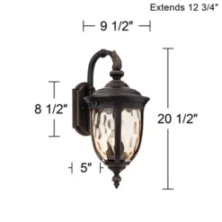 John Timberland Bellagio Vintage Rustic Outdoor Wall Light Fixture Bronze Downbridge 20 1/2" Champagne Hammered Glass For Post Exterior Barn House -John Timberland GUEST 3047d3ed 748d 428b a177 e4f46271b062
