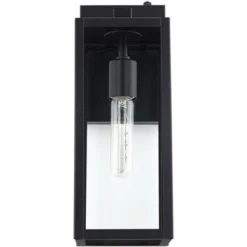 John Timberland Titan Modern Outdoor Wall Light Fixture Mystic Black Dusk To Dawn 14" Clear Glass For Post Exterior Barn Deck House Porch Yard Patio -John Timberland GUEST 312e1ddb 48fe 4e4f 8b9e ff7a9c05f560