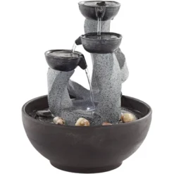 John Timberland Three Twist Column Modern Zen Cascading Bowls Indoor Tabletop Water Fountain With LED Light 11" For Table Office Desk Home Bedroom 10 John Timberland Three Twist Column Modern Zen Cascading Bowls Indoor Tabletop Water Fountain With LED Light 11" For Table Office Desk Home Bedroom -John Timberland GUEST 32e3d09c 8dbc 4e1d 9f21 d36c2f79148d