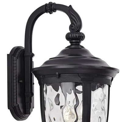 John Timberland Bellagio Vintage Rustic Outdoor Wall Light Fixture Textured Black Downbridge 20 1/2" Clear Hammered Glass For Post Exterior Barn Deck 2 John Timberland Bellagio Vintage Rustic Outdoor Wall Light Fixture Textured Black Downbridge 20 1/2" Clear Hammered Glass For Post Exterior Barn Deck - Image 2