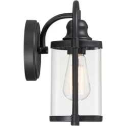 John Timberland Rustic Farmhouse Outdoor Wall Light Fixtures Set Of 2 Black 10 1/4" Clear Glass For Exterior Barn Deck House Porch Yard Patio Outside -John Timberland GUEST 3768df9d aece 449a a535 81fd57ccdbbc