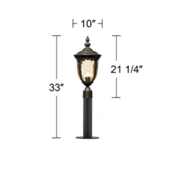 John Timberland Outdoor Post Light Fixture LED Veranda Bronze 33" Clear Hammered Glass For Exterior House Porch Patio Garden Yard -John Timberland GUEST 38c7aa0f d5a7 4c96 9e4a 238cb5d2b93f