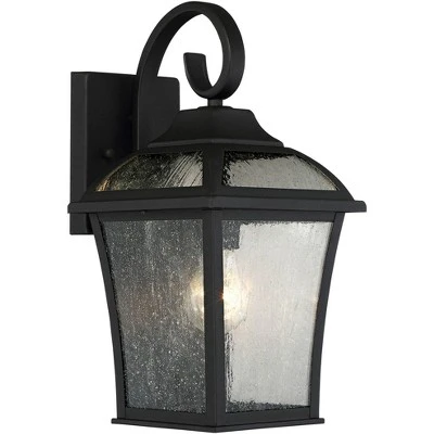 John Timberland Mosconi Rustic Outdoor Wall Lights Fixture Set Of 2 Textured Black 15" Clear Seedy Glass For Post Exterior Barn Deck House Porch Yard 5 John Timberland Mosconi Rustic Outdoor Wall Lights Fixture Set Of 2 Textured Black 15" Clear Seedy Glass For Post Exterior Barn Deck House Porch Yard - Image 5
