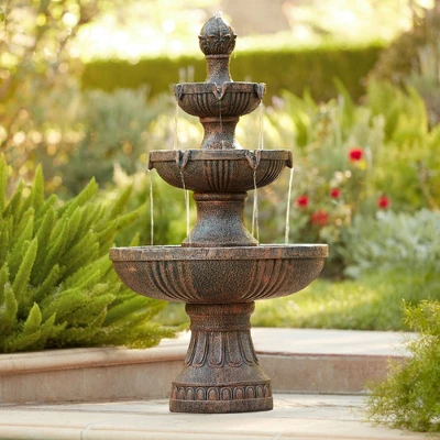 John Timberland Ravenna Rustic 3 Tier Weathered Stone Cascading Outdoor Floor Water Fountain 43" For Yard Garden Patio Home Deck Porch House Exterior 1 John Timberland Ravenna Rustic 3 Tier Weathered Stone Cascading Outdoor Floor Water Fountain 43" For Yard Garden Patio Home Deck Porch House Exterior