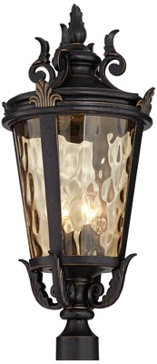 John Timberland Casa Marseille Vintage Outdoor Post Light Veranda Bronze With Pier Adaptor 28" Champagne Glass For Exterior Barn Deck House Porch Yard 4 John Timberland Casa Marseille Vintage Outdoor Post Light Veranda Bronze With Pier Adaptor 28" Champagne Glass For Exterior Barn Deck House Porch Yard - Image 4
