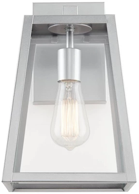 John Timberland Arrington Modern Outdoor Wall Light Fixture Silver Steel 13" Clear Glass For Post Exterior Barn Deck House Porch Yard Posts Patio Home 3 John Timberland Arrington Modern Outdoor Wall Light Fixture Silver Steel 13" Clear Glass For Post Exterior Barn Deck House Porch Yard Posts Patio Home - Image 3