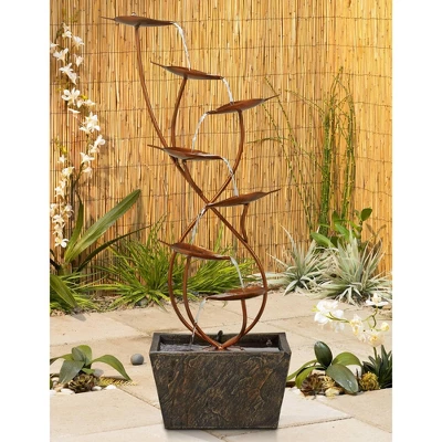 John Timberland Ashton Curved Leaves Modern Cascading Outdoor Floor Water Fountain 41" For Yard Garden Patio Home Deck Porch House Exterior Balcony 1 John Timberland Ashton Curved Leaves Modern Cascading Outdoor Floor Water Fountain 41" For Yard Garden Patio Home Deck Porch House Exterior Balcony