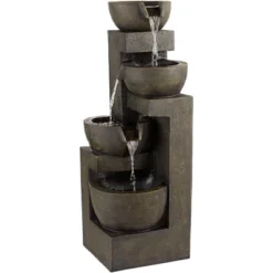 John Timberland Outdoor Floor Water Fountain With Light LED 41 1/2" High Cascading Bowls For Yard Garden Patio Deck Home 12 John Timberland Outdoor Floor Water Fountain With Light LED 41 1/2" High Cascading Bowls For Yard Garden Patio Deck Home -John Timberland GUEST 3d2bf260 75b6 4566 8b8c 08ae5c882b2b