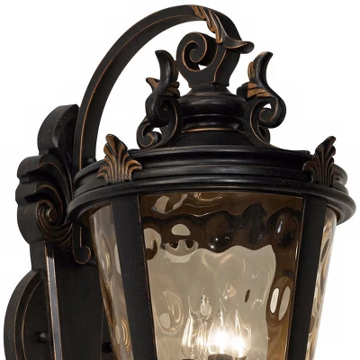 John Timberland Casa Marseille Rustic Outdoor Wall Light Fixture Veranda Bronze Ornate Scroll 36" Champagne Hammered Glass For Post Exterior Barn Deck 2 John Timberland Casa Marseille Rustic Outdoor Wall Light Fixture Veranda Bronze Ornate Scroll 36" Champagne Hammered Glass For Post Exterior Barn Deck - Image 2
