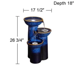 John Timberland Modern Outdoor Floor Water Fountain With Light LED 26 3/4" High Cascading Bowls For Yard Garden Patio Deck 12 John Timberland Modern Outdoor Floor Water Fountain With Light LED 26 3/4" High Cascading Bowls For Yard Garden Patio Deck -John Timberland GUEST 41335a98 f230 458d 98ac c362fe5bf54c