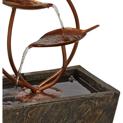 John Timberland Ashton Curved Leaves Modern Cascading Outdoor Floor Water Fountain 41" For Yard Garden Patio Home Deck Porch House Exterior Balcony 3 John Timberland Ashton Curved Leaves Modern Cascading Outdoor Floor Water Fountain 41" For Yard Garden Patio Home Deck Porch House Exterior Balcony - Image 3