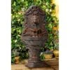 John Timberland Imperial Lion Acanthus Rustic Outdoor Floor Wall Water Fountain With LED Light 50" For Yard Garden Patio Home Deck Porch House Balcony