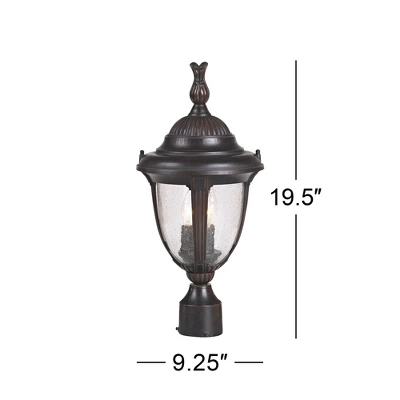 John Timberland Traditional Outdoor Post Light Bronze Cast Aluminum 19 1/2" Seedy Glass For Exterior Garden Yard Driveway 2 John Timberland Traditional Outdoor Post Light Bronze Cast Aluminum 19 1/2" Seedy Glass For Exterior Garden Yard Driveway - Image 2