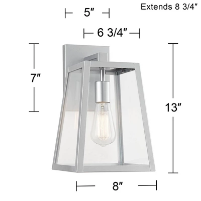 John Timberland Arrington Modern Outdoor Wall Light Fixture Silver Steel 13" Clear Glass For Post Exterior Barn Deck House Porch Yard Posts Patio Home 7 John Timberland Arrington Modern Outdoor Wall Light Fixture Silver Steel 13" Clear Glass For Post Exterior Barn Deck House Porch Yard Posts Patio Home - Image 7