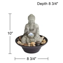 John Timberland Zen Buddha Indoor Tabletop Water Fountain With Light LED 10" High Sitting For Table Desk Office Relaxation -John Timberland GUEST 4437b17f d1c1 44a3 a63a 0e3492b9f939