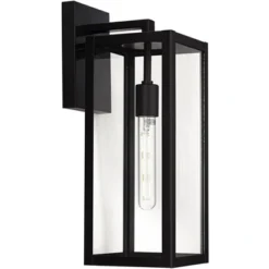 John Timberland Titan Modern Outdoor Wall Light Fixture Mystic Black 17" Clear Glass For Post Exterior Barn Deck House Porch Yard Patio Home Outside -John Timberland GUEST 451bd147 50e0 4bb9 9c40 a85192e83665