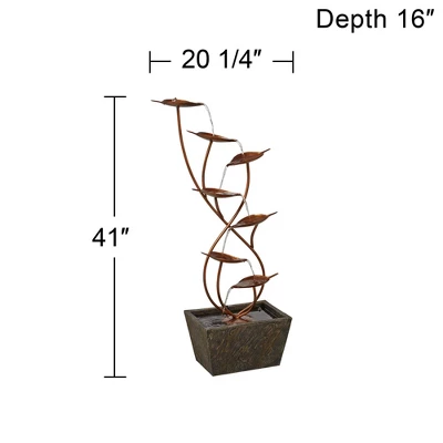 John Timberland Ashton Curved Leaves Modern Cascading Outdoor Floor Water Fountain 41" For Yard Garden Patio Home Deck Porch House Exterior Balcony 7 John Timberland Ashton Curved Leaves Modern Cascading Outdoor Floor Water Fountain 41" For Yard Garden Patio Home Deck Porch House Exterior Balcony - Image 7