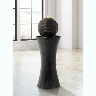 John Timberland Dark Sphere Modern Zen Bubbler Pillar Outdoor Floor Water Fountain With LED Light 30" For Yard Garden Patio Home Deck Porch Exterior 6 John Timberland Dark Sphere Modern Zen Bubbler Pillar Outdoor Floor Water Fountain With LED Light 30" For Yard Garden Patio Home Deck Porch Exterior - Image 6