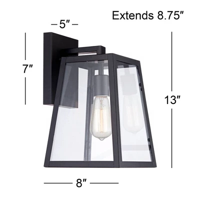 John Timberland Arrington Modern Outdoor Wall Lights Fixtures Set Of 4 Mystic Black 13" Clear Glass For Post Exterior Barn Deck House Porch Yard Patio 7 John Timberland Arrington Modern Outdoor Wall Lights Fixtures Set Of 4 Mystic Black 13" Clear Glass For Post Exterior Barn Deck House Porch Yard Patio - Image 7
